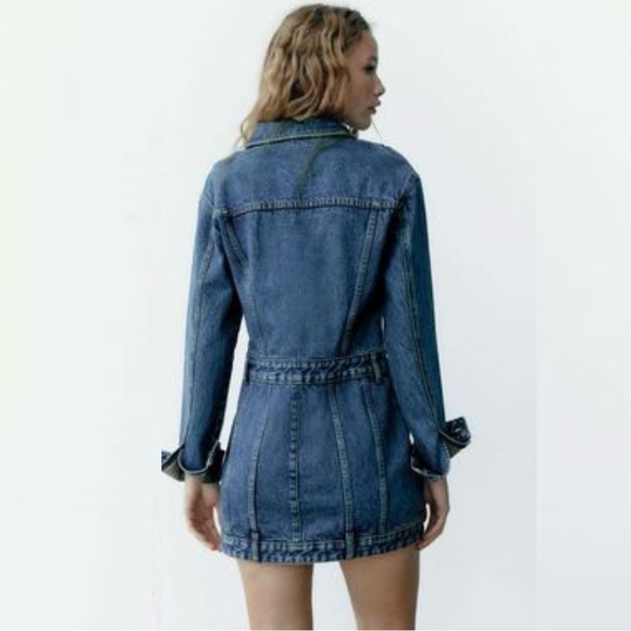 ZARA Denim Button Mini Dress ✨NWOT✨ - Picture 6 of 14